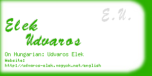 elek udvaros business card